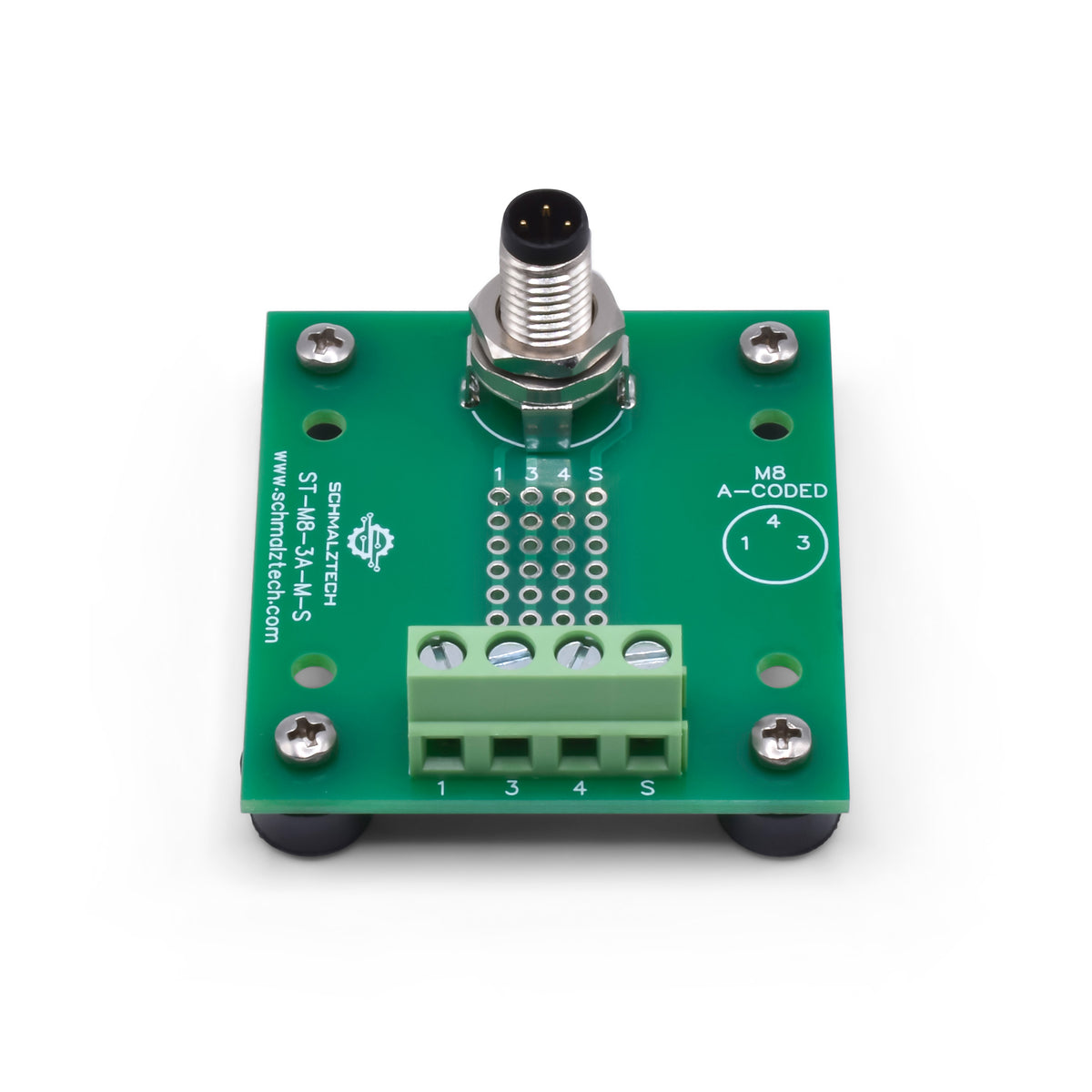 M8 3 Pin Male Breakout Board With Feet SchmalzTech m8-3-pin-male-breakout-board-with-feet-schmalztech