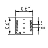 Dimensions of 0402 SMD to DIP Adapter