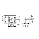 Dimensions of SOT23-5 SMD to DIP Adapter