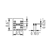 Dimensions of SOT23-8 SMD to DIP Adapter