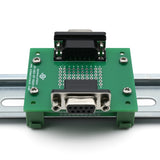 DB9 Female-Female Pass-Through Breakout Board with DIN Clips