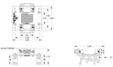 DB9 Female-Female Pass-Through Breakout Board with DIN Clips