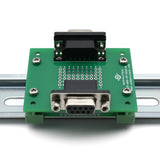 DB9 Female-Female Pass-Through Breakout Board with DIN Clips