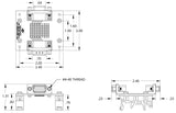 DB9 Male-Female Pass-Through Breakout Board with DIN Clips