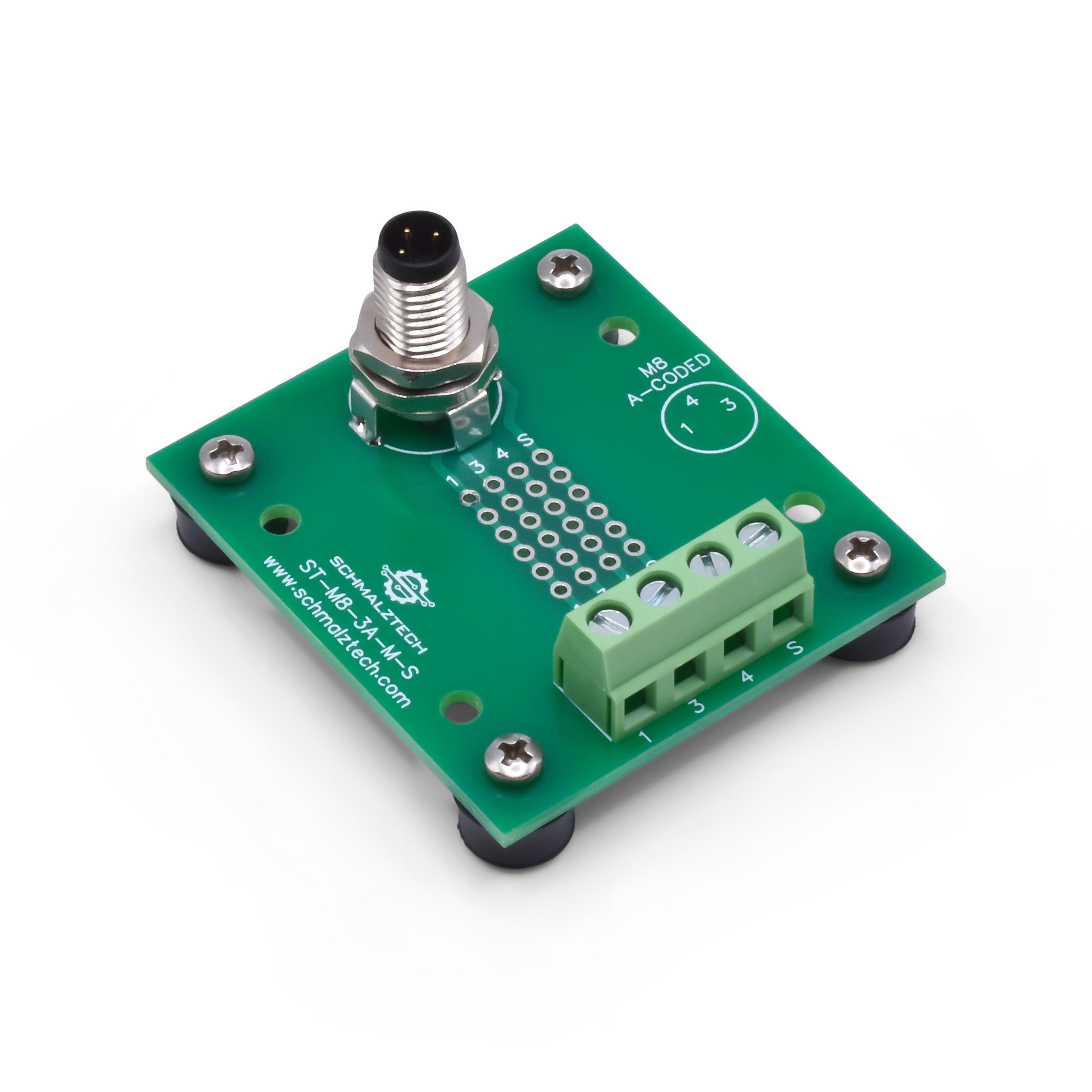 LABU　ページ M8, 3-Pin Male Breakout Board with Feet | SchmalzTech