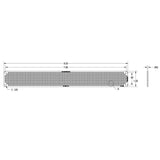 Dimensional Drawing of 1 inch by 8 inch Perfboard, SchmalzTech ST-PERF-1-8