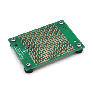 Top of 2 inch by 2 inch Perfboard with rubber feet, SchmalzTech ST-PERF-MNT-2-2-FT