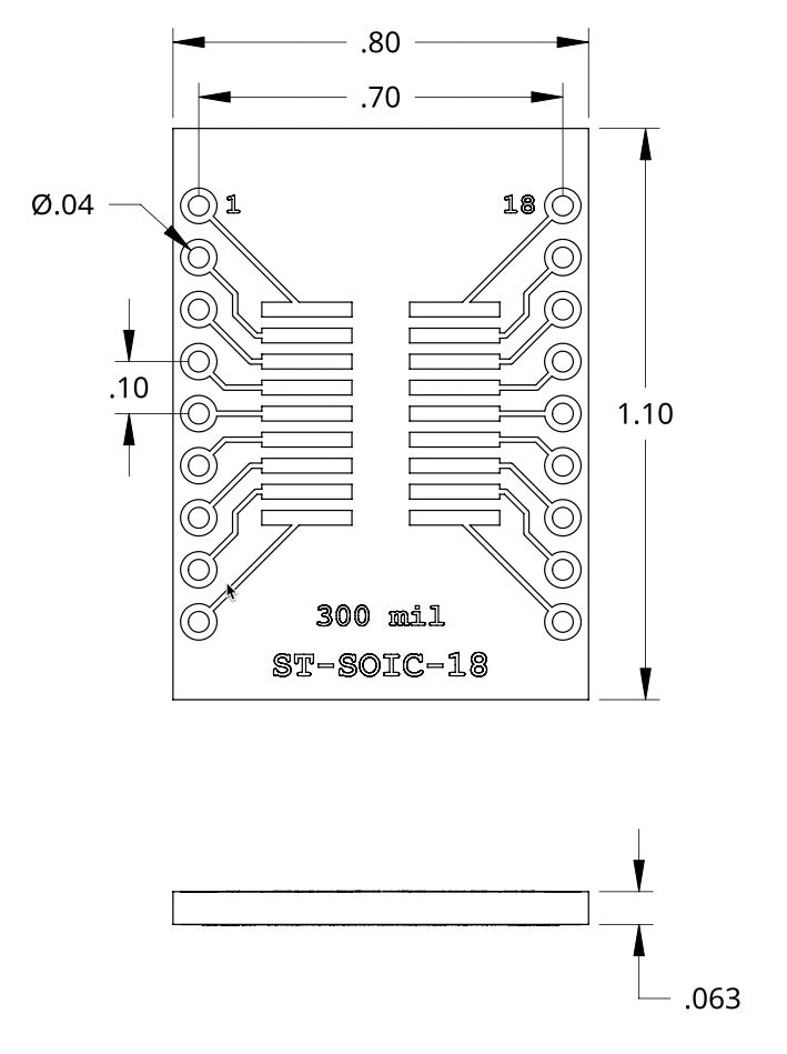 SOIC-18, SOP-18 | SMD to DIP Adapter | SchmalzTech