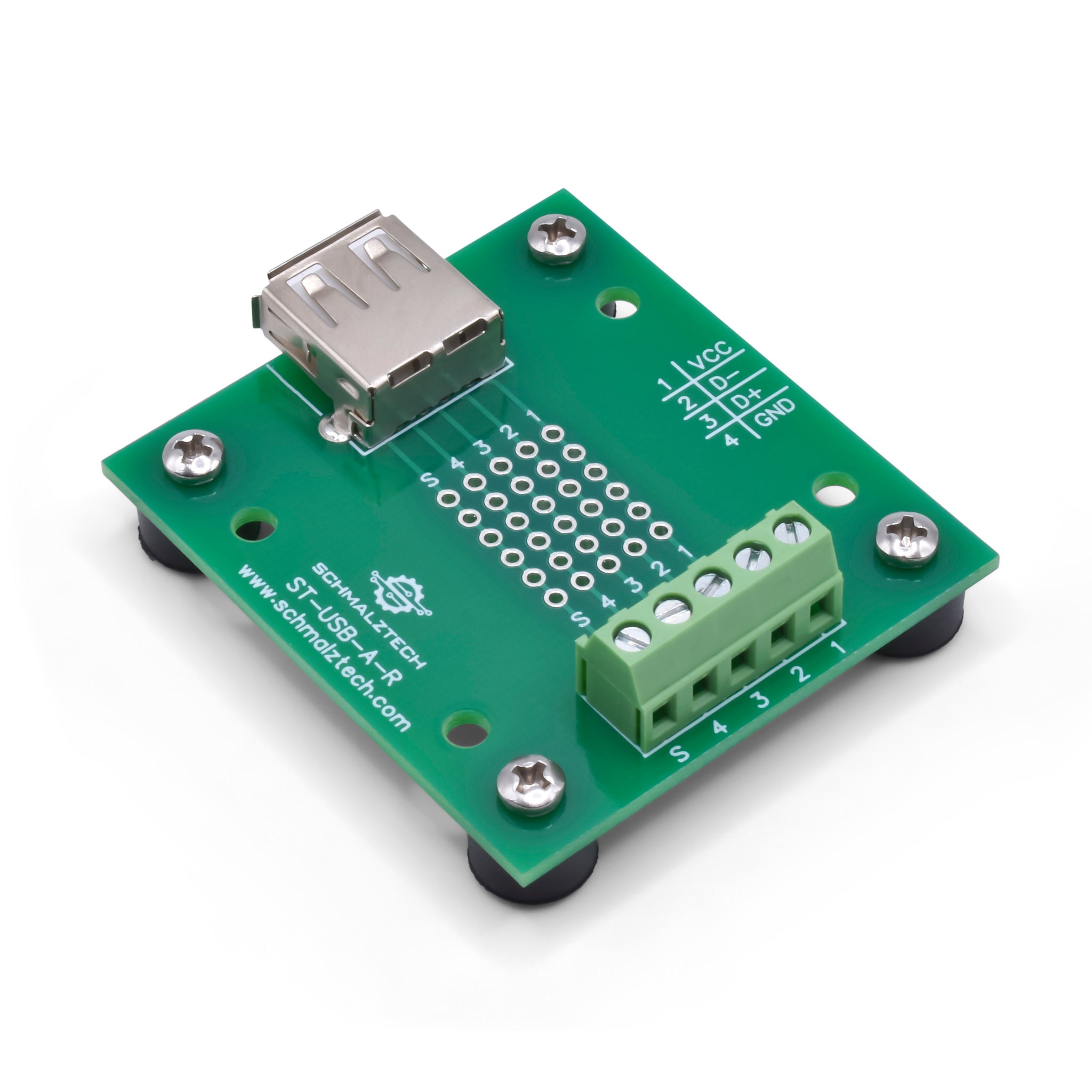 USB Type-A Breakout Board with Rubber Feet | SchmalzTech