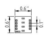Dimensions of 0603 SMD to DIP Adapter