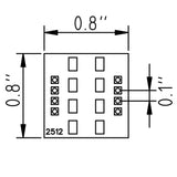 Dimensions of 2512 SMD to DIP Adapter