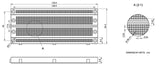 Dimensions of SchmalzTech premium 630 position solderless breadboard