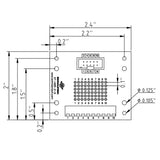 Dimensions of 2x5 header breakout board with rubber feet