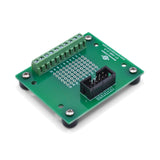 Back of 2x5 header breakout board with rubber feet