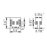 Dimensions of SOIC-8 / SOP-8 SMD to DIP Adapter