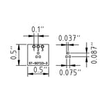 Dimensions of SOT23-3 SMD to DIP Adapter