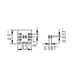 Dimensions of SOT23-6 SMD to DIP Adapter