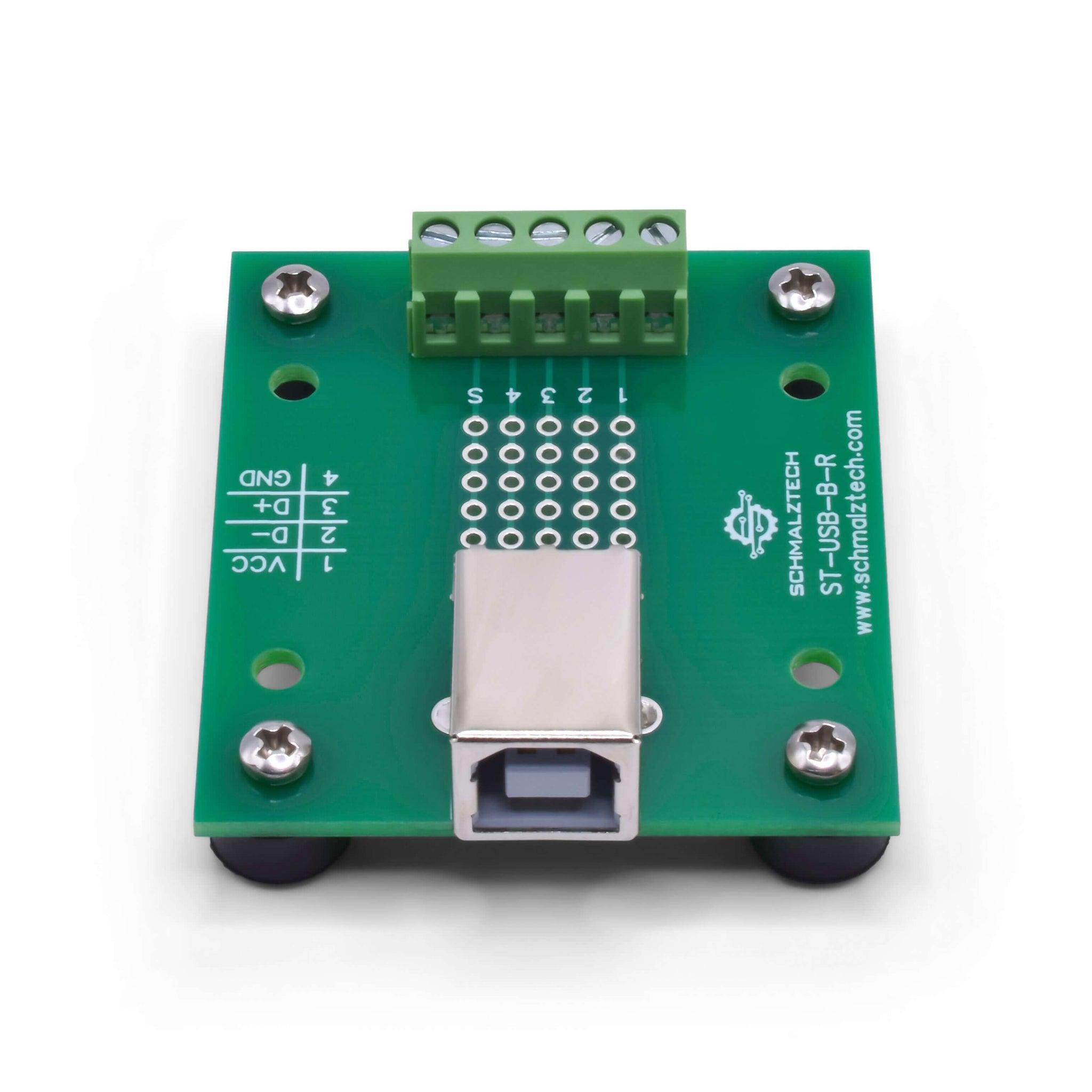USB Type B Breakout Board with Feet | SchmalzTech